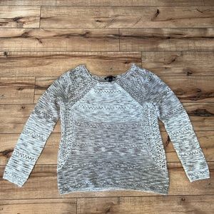 tan and white sweater